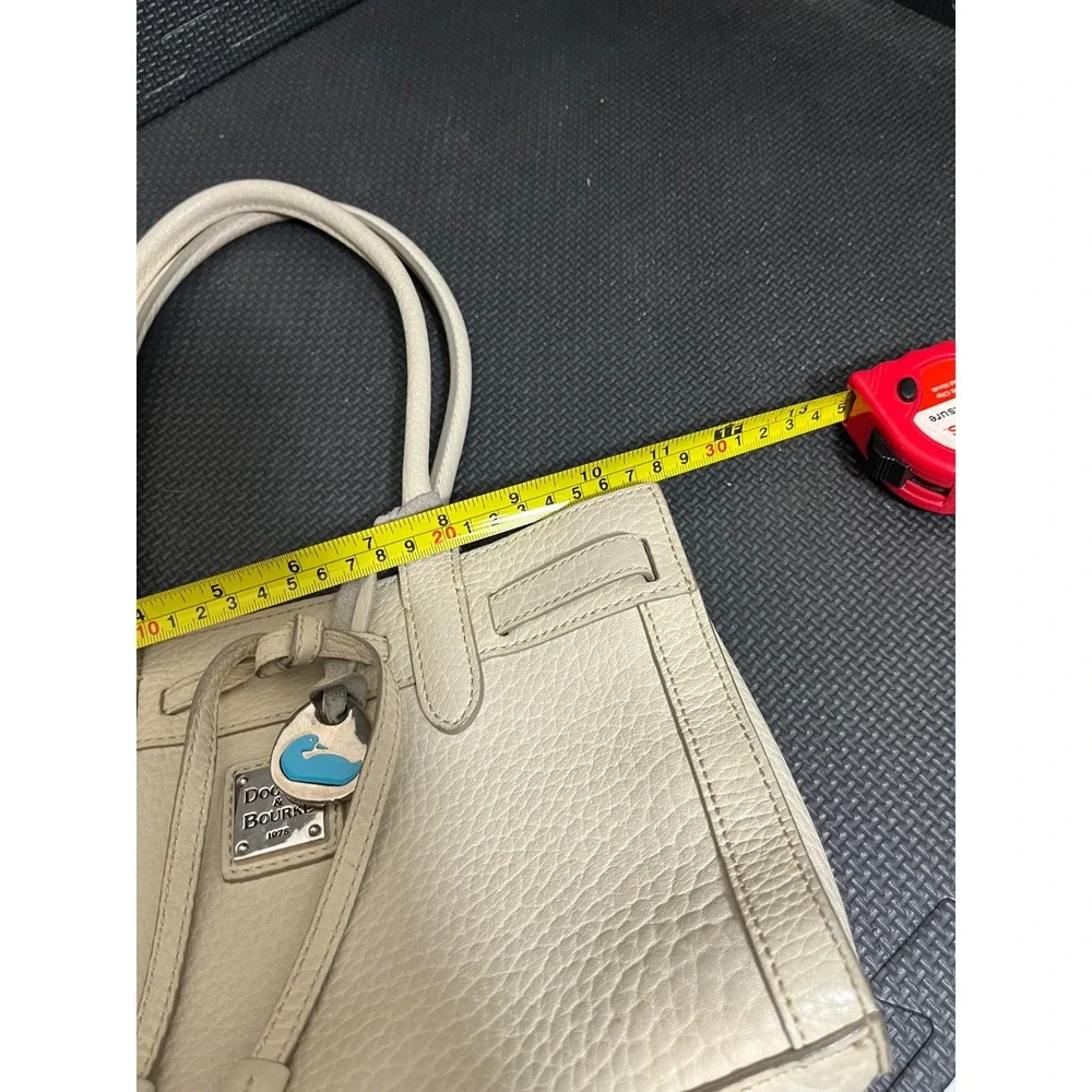DOONEY & BOURKE East West Tassel OFF WHITE IVORY Pebble Leather Tote Satchel Bag